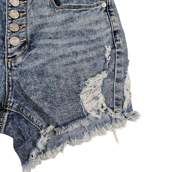 Indigo Rein Cutoff Distressed Jean Shorts, 7/27 - Picture 4 of 12